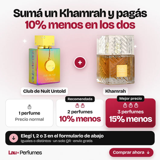 Combo Club de Nuit Untold + Khamrah: 10% menos llevando 2 y 15% menos llevando 3