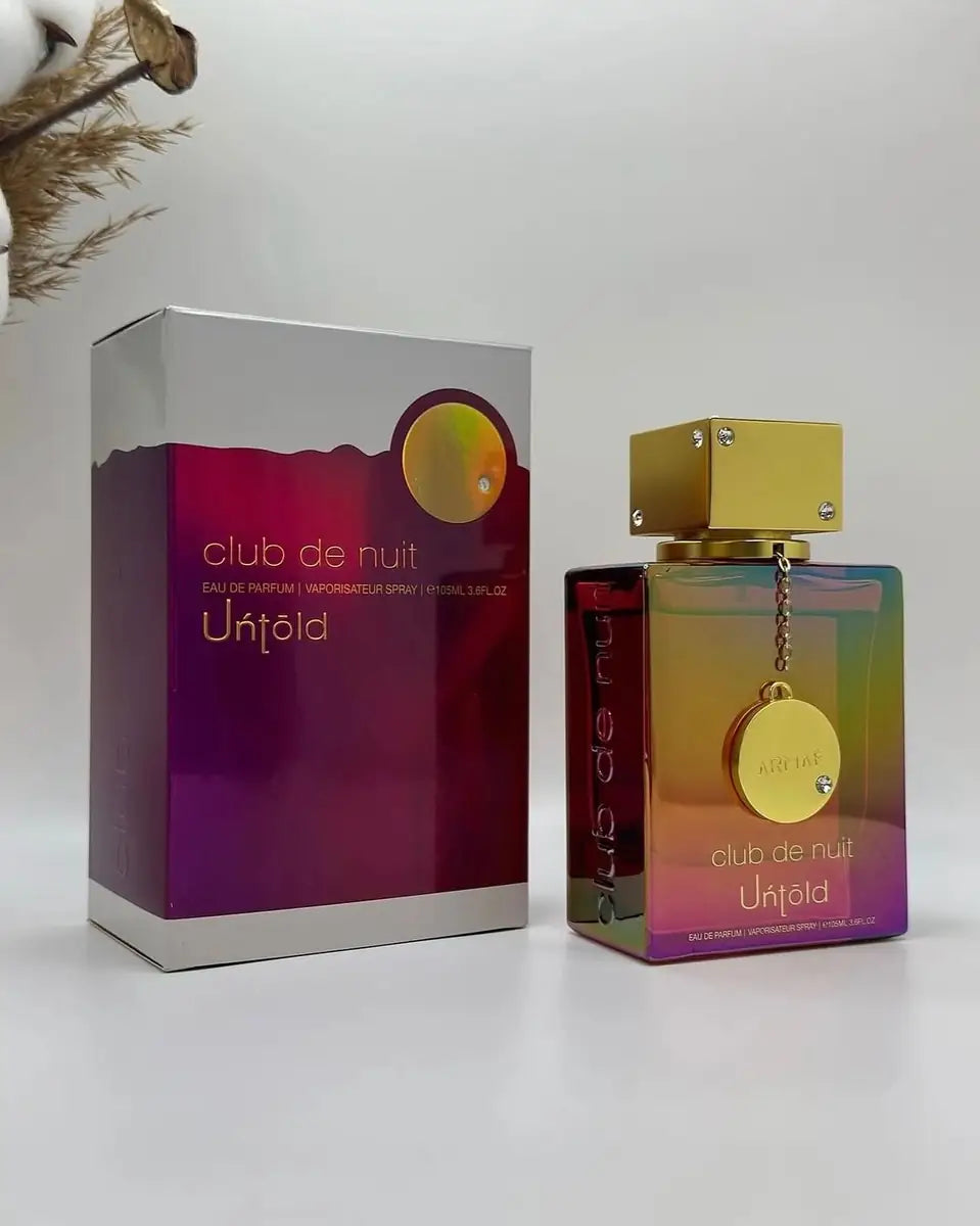 Caja y frasco de Armaf Club de Nuit Untold EDP 105 ml original
