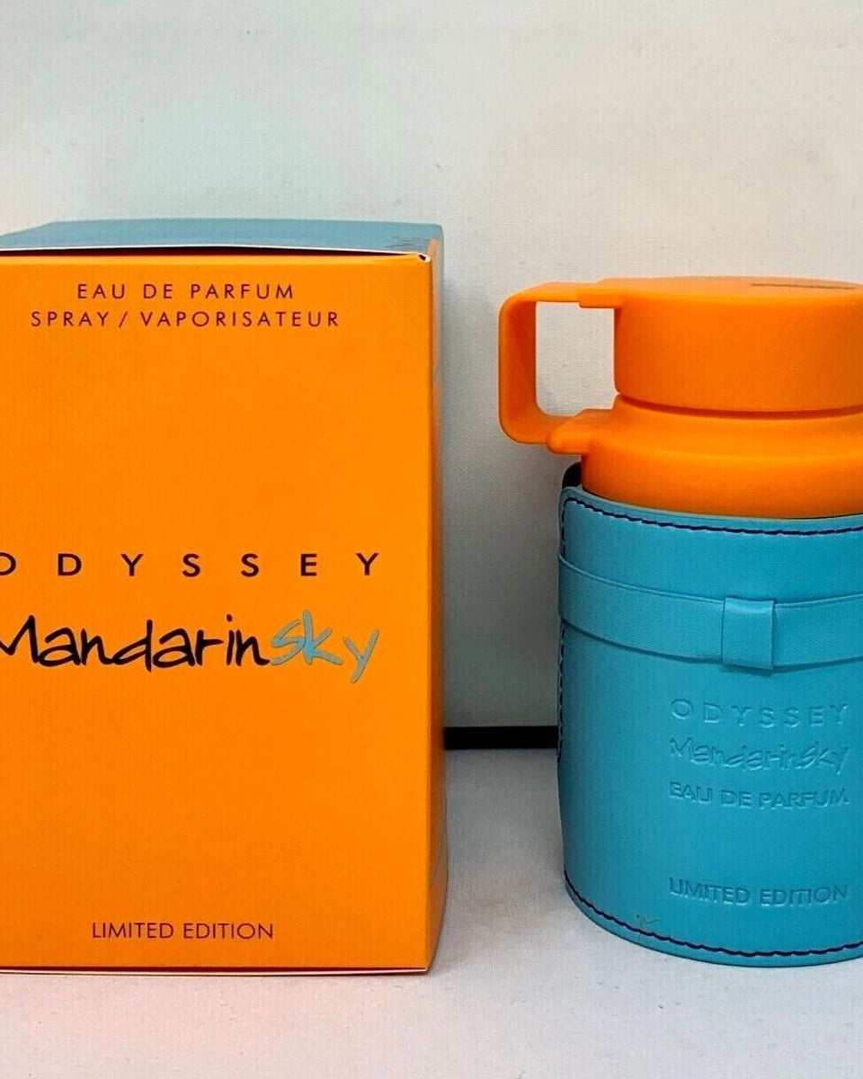 Caja y frasco de Armaf Odyssey Mandarin Sky EDP 100 ml original