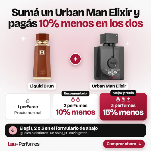 Combo Liquid Brun + Urban Man Elixir: 10% menos llevando 2 y 15% menos llevando 3