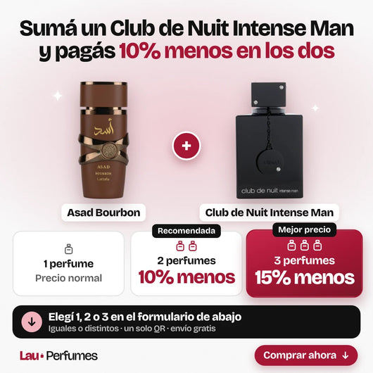 Combo Asad Bourbon + Club de Nuit Intense Man: 10% menos llevando 2 y 15% menos llevando 3
