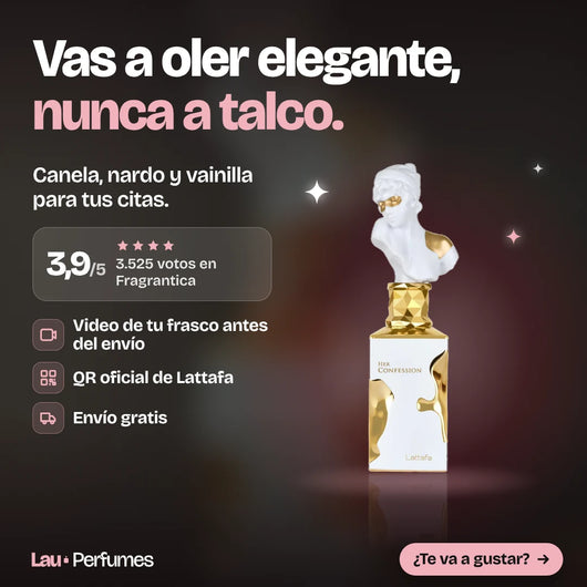 Lattafa Her Confession original y sellado: Vas a oler elegante, nunca a talco.